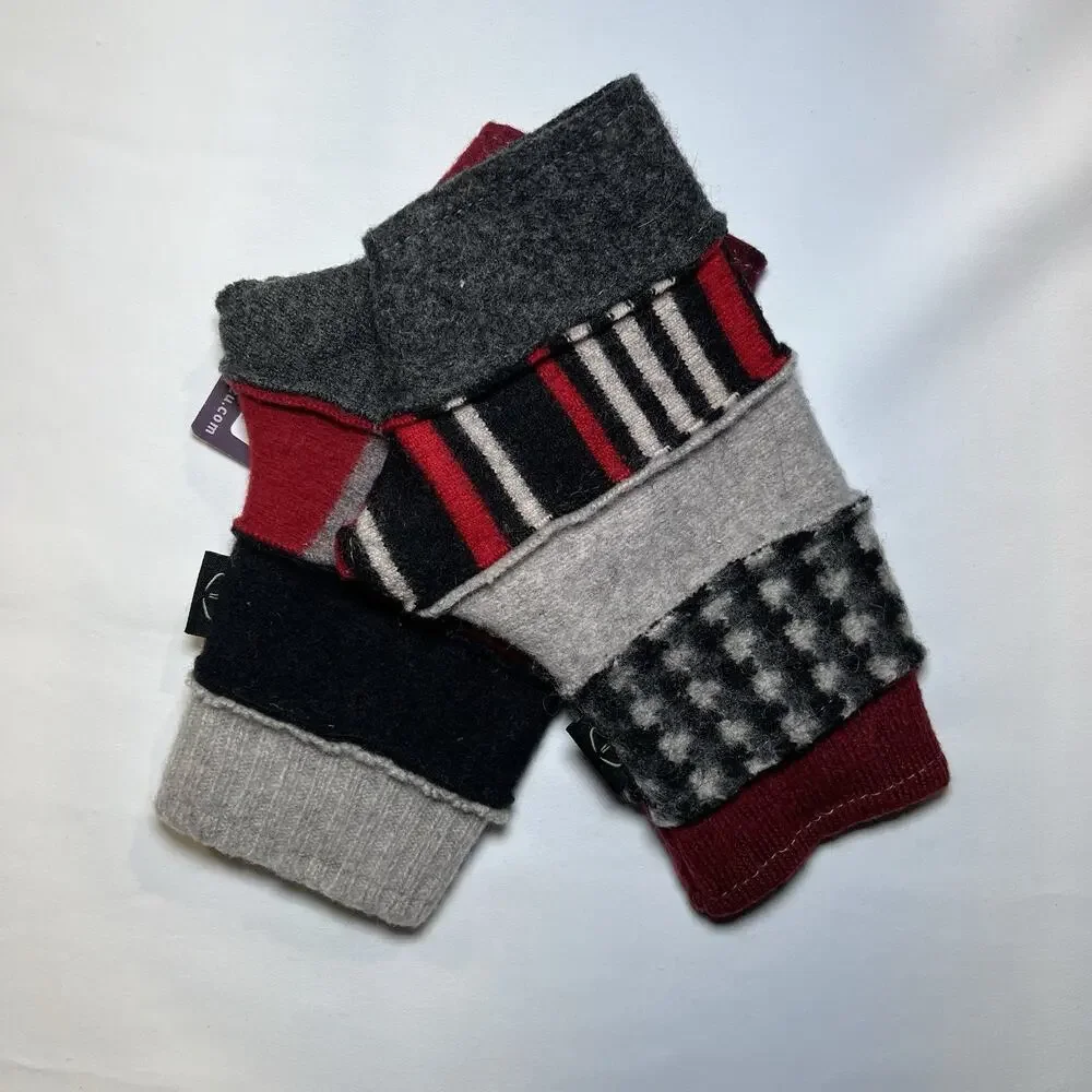 Baabaazuu One Of A Kind Fingerless Gloves New With Tags Boho Eco Chic‎ Recycle